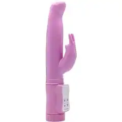  Розовый вибратор Rabbit II с клиторальным отростком 22,8 см 