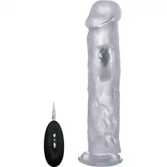  Прозрачный вибратор-реалистик Vibrating Realistic Cock 11 27,5 см 