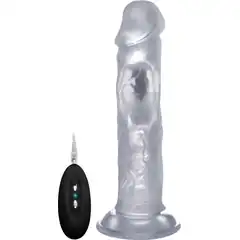  Прозрачный вибратор-реалистик Vibrating Realistic Cock 9 23,5 см 