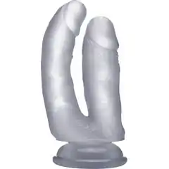 Прозрачный анально-вагинальный фаллоимитатор Realistic Double Cock 6,5 Inch 16,5 см 