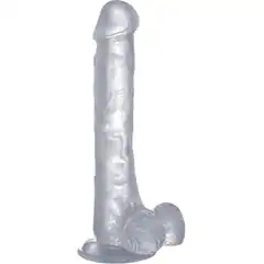  Прозрачный фаллоимитатор Realistic Cock 10 With Scrotum 27 см 
