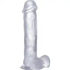  Прозрачный фаллоимитатор Realistic Cock 11 With Scrotum 29,5 см 