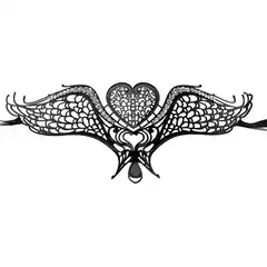  Чёрная металлическая карнавальная маска Swan Masquerade Mask 