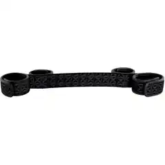  Чёрная виниловая распорка для ног Soft Spreader Bar с манжетами для рук 