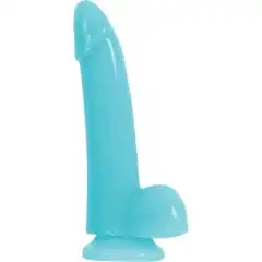  Голубой фаллоимитатор Smooth Glowing Dong 5 14,4 см 