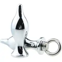  Серебристая металлическая пробка-капля с утяжелителем размера L 14,5 см 