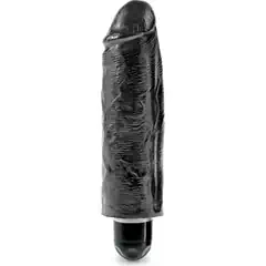  Чёрный вибратор-реалистик 6 Vibrating Stiffy 17,8 см 
