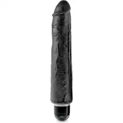  Чёрный вибратор-реалистик 10 Vibrating Stiffy 30,5 см 