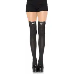  Колготки с имитацией чулок с мишками SPANDEX BLACK BEAR PANTYHOSE 