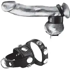  Утяжка для мошонки и пениса Cock Ring With 1 Ball Stretcher And Optional Weight Ring 