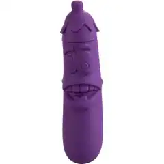  Фиолетовый мини-вибратор Wild Aubergine в виде баклажана 