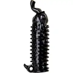  Чёрная насадка Elephant Vibrating Penis Extension 14 см 