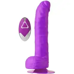  Фиолетовый вибратор на присоске PURRFECT SILICONE DELUXE REMOTE VIBE 8IN 20 см 