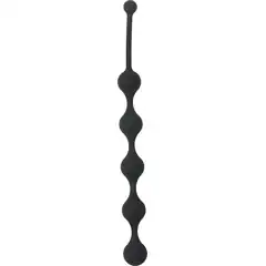  Чёрная анальная цепочка Five Beads Anal 28,1 см 