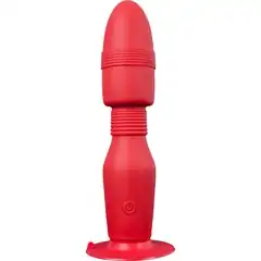  Красная анальная пробка с вибрацией MENZSTUFF VIBRATING BUTT PLUG 8.5INCH 21,5 см 