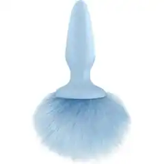  Голубая анальная пробка с голубым хвостиком Bunny Tails Blue 