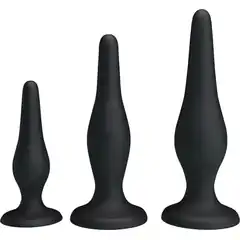  Набор из 3 силиконовых анальных пробок для начинающих Mini Anal Kit 