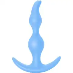  Голубая анальная пробка Bent Anal Plug Black 13 см 