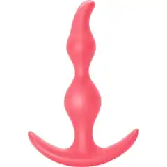  Розовая анальная пробка Bent Anal Plug Black 13 см 