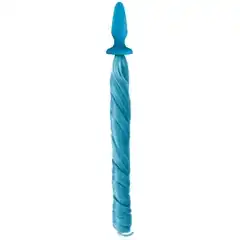  Голубая анальная пробка с голубым хвостом Unicorn Tails Pastel Blue 