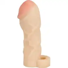  Закрытая удлиняющая насадка на пенис с подхватом мошонки Thicker Bigger Extension 17 см 