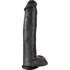  Чёрный фаллоимитатор-гигант 15 Cock with Balls 40,6 см 