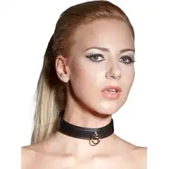  Чёрный ошейник Bad Kitty Bondage Collar Black 