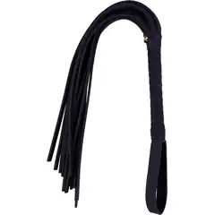  Чёрная кожаная плеть Pleasure Whip 72 см 