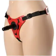  Красно-чёрные трусики с плугом HARNESS Trapper размер XS-M 