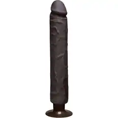  Коричневый вибратор The Realistic Cock ULTRASKYN Without Balls Vibrating 12” 33,5 см 