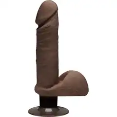  Коричневый вибратор-реалистик Perfect D Vibrating 7 with Balls 
