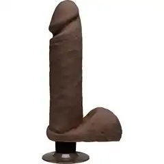  Коричневый вибратор-реалистик Perfect D Vibrating 8 with Balls 