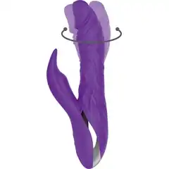  Фиолетовый ротатор NAGHI NO.20 RECHARGEABLE DUO VIBRATOR с клиторальным отростком 