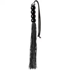  Чёрная мини-плеть из силикона с акриловой рукоятью SILICONE FLOGGER WHIP 35 см 
