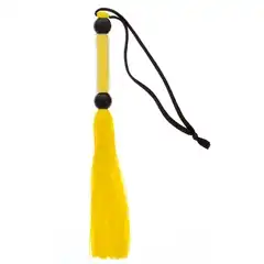  Желтая мини-плеть из силикона и акрила SILICONE FLOGGER WHIP 25,6 см 