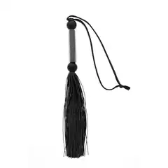  Чёрная мини-плеть из силикона и акрила SILICONE FLOGGER WHIP 25,6 см 