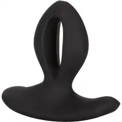  Чёрная анальная пробка с вибрацией Silicone Wireless Dual Motor Probe 11,5 см 