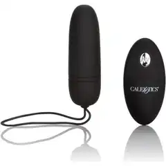  Чёрное виброяйцо Silicone Remote Bullet с пультом ДУ 
