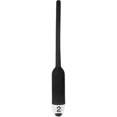  Чёрный вибратор для уретры Silikon Dilator 