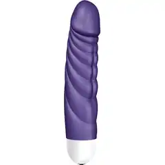  Фиолетовый вибратор с ребрышками Mr.Perfect Intense 15,2 см 