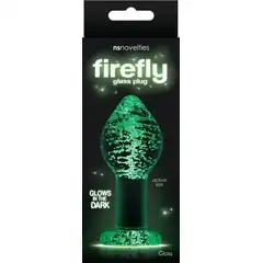  Прозрачная, светящаяся в темноте анальная пробка Glass Plug Large 9,7 см 