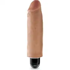  Кофейный вибратор-реалистик 6 Vibrating Stiffy 17,8 см. 