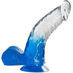  Синий фаллоимитатор с прозрачной верхней частью JELLY JOY FADE OUT DONG 6INCH 15,2 см 