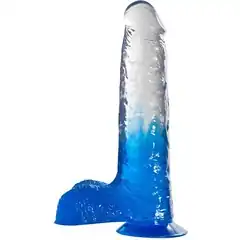  Синий фаллоимитатор с прозрачной верхней частью JELLY JOY FADE OUT DONG 7INCH 17,8 см 