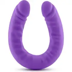  Фиолетовый двусторонний фаллоимитатор 18 inch Silicone Slim Double Dong 45,7 см 