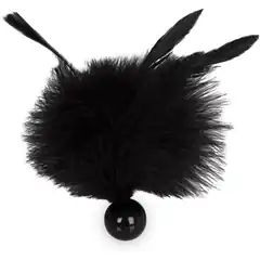  Черная метелка с круглой ручкой FEATHER TICKLER 