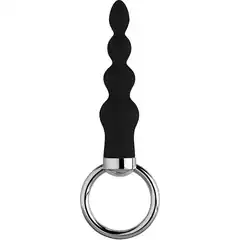  Черная анальная цепочка с колечком BUTT O 3INCH BUTT PLUG 