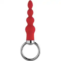  Красная анальная цепочка с колечком BUTT O 3INCH BUTT PLUG 