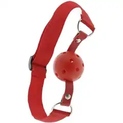  Красный кляп-шар с отверстиями BLAZE BREATHABLE BALL GAG 