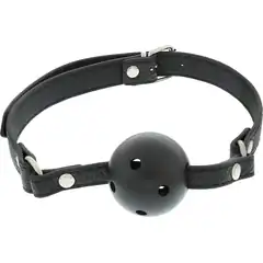  Пластиковый кляп-шар с отверстиями на полиуретановых ремнях BLAZE BREATHABLE BALL GAG 